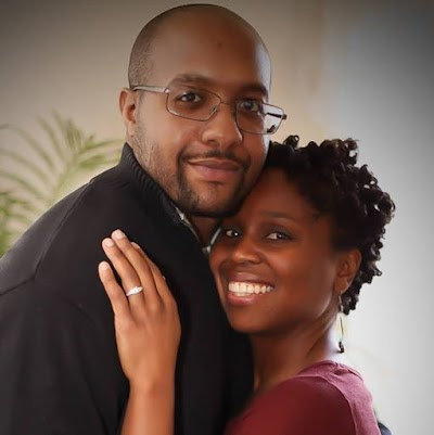 Tina and Marvin embracing and smiling together