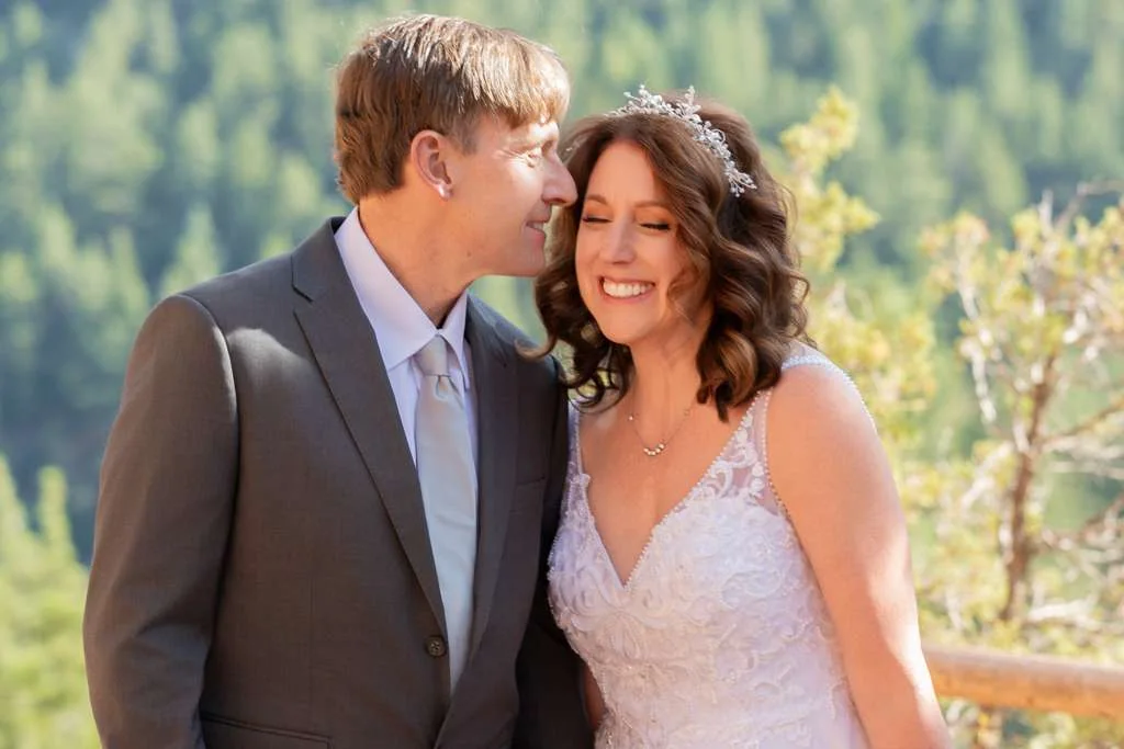 Aimee and Peter sharing a moment on their wedding day